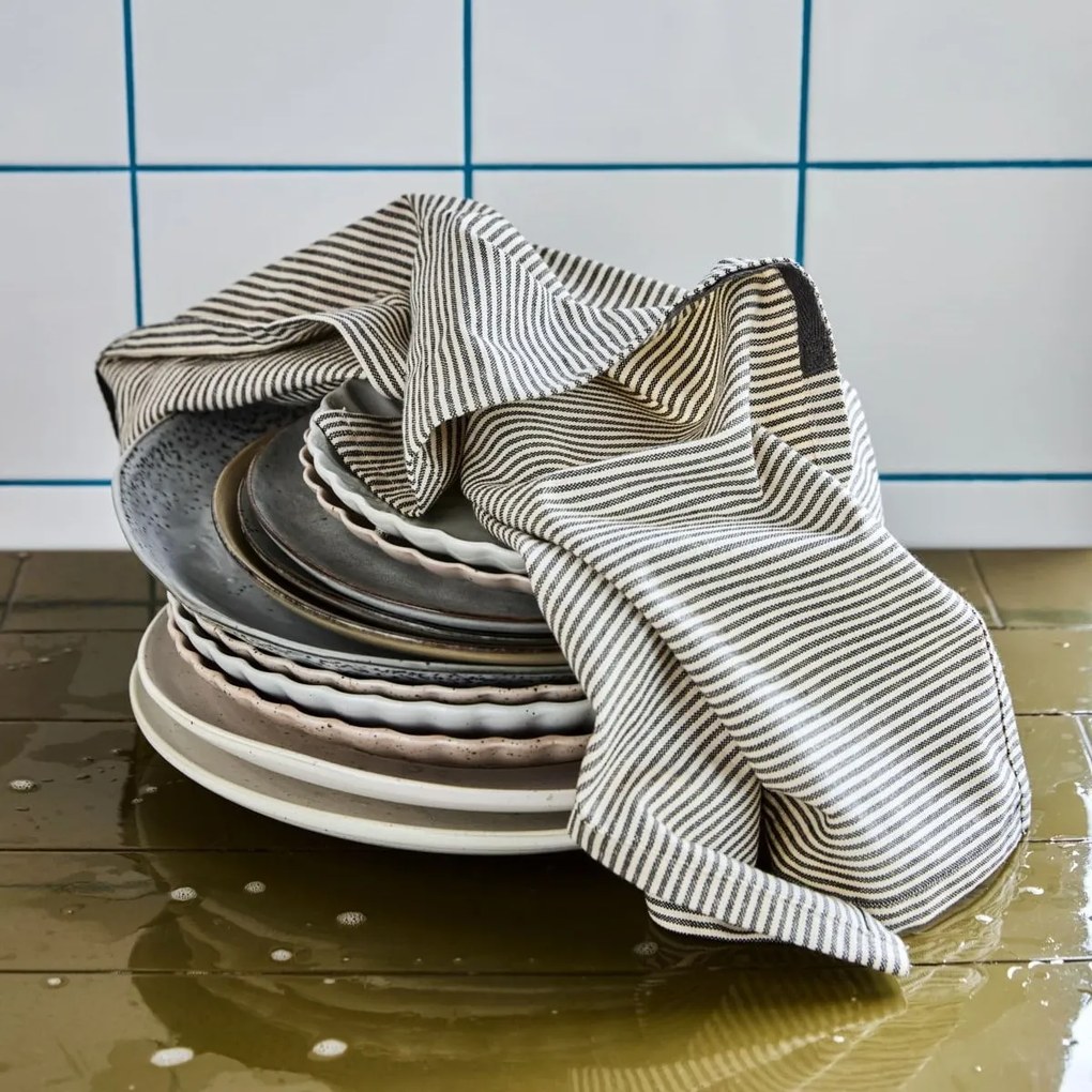 House Doctor Bavlnená utierka Cook Dark Grey – set 3 ks