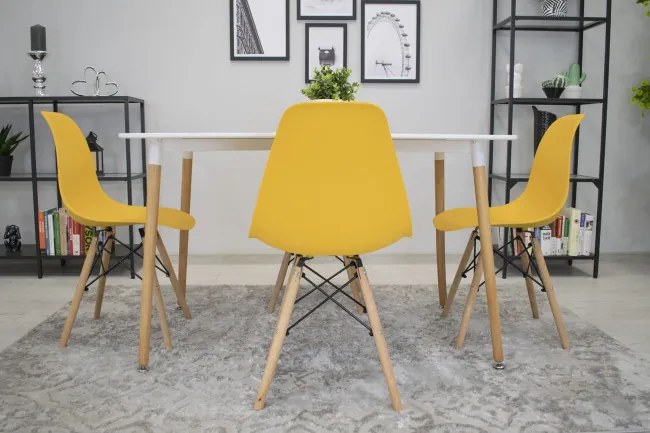 Jedálenská stolička OSAKA horčicová (hnedé nohy)