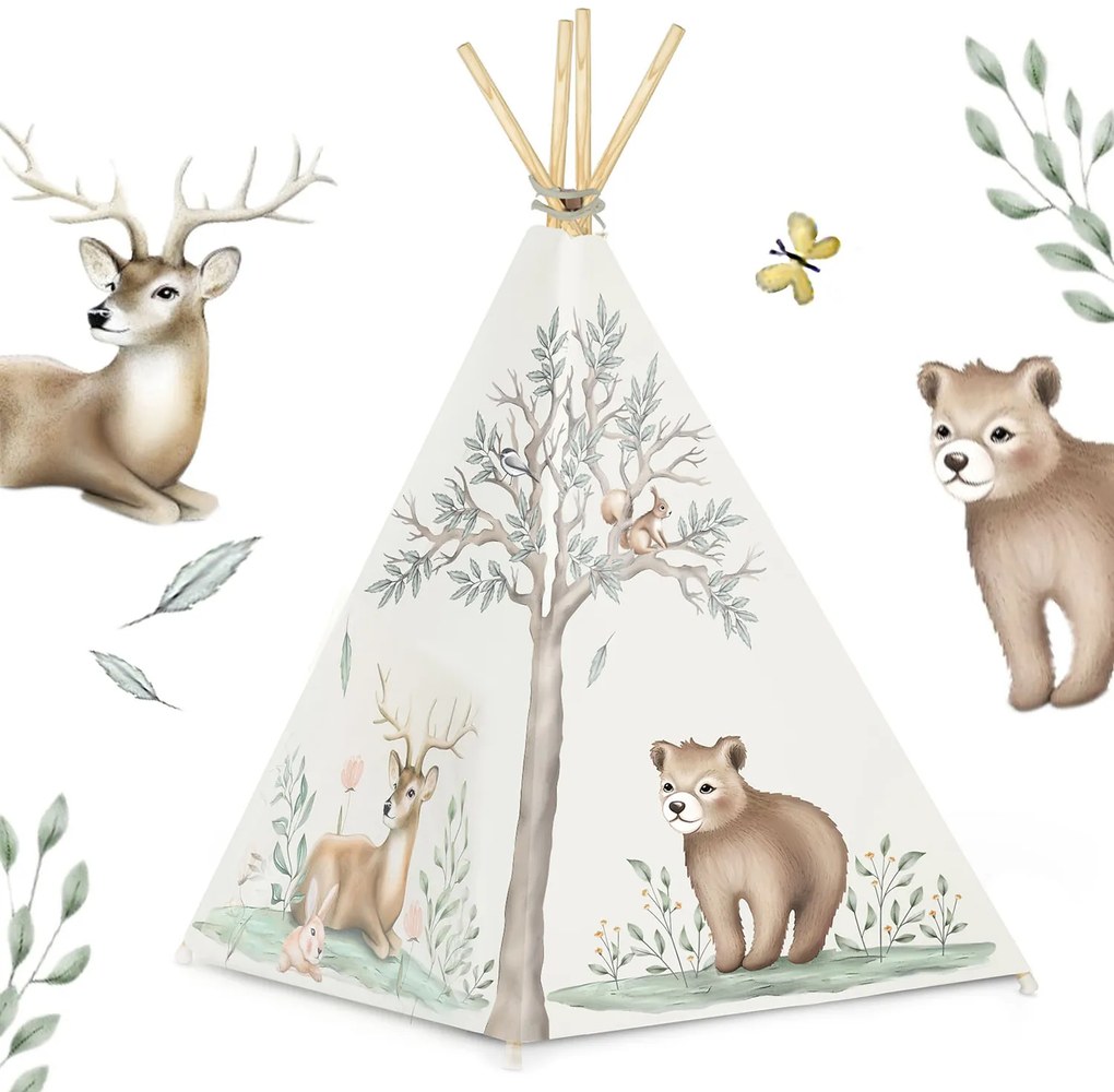 Detský stan típí Nukido NK -407 - béžová (les)