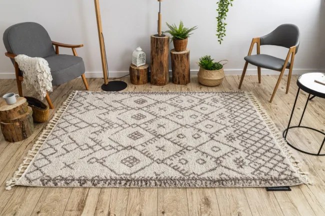 Koberec BERBER TANGER B5940 krém / hnedý Fredzle berber marokánsky