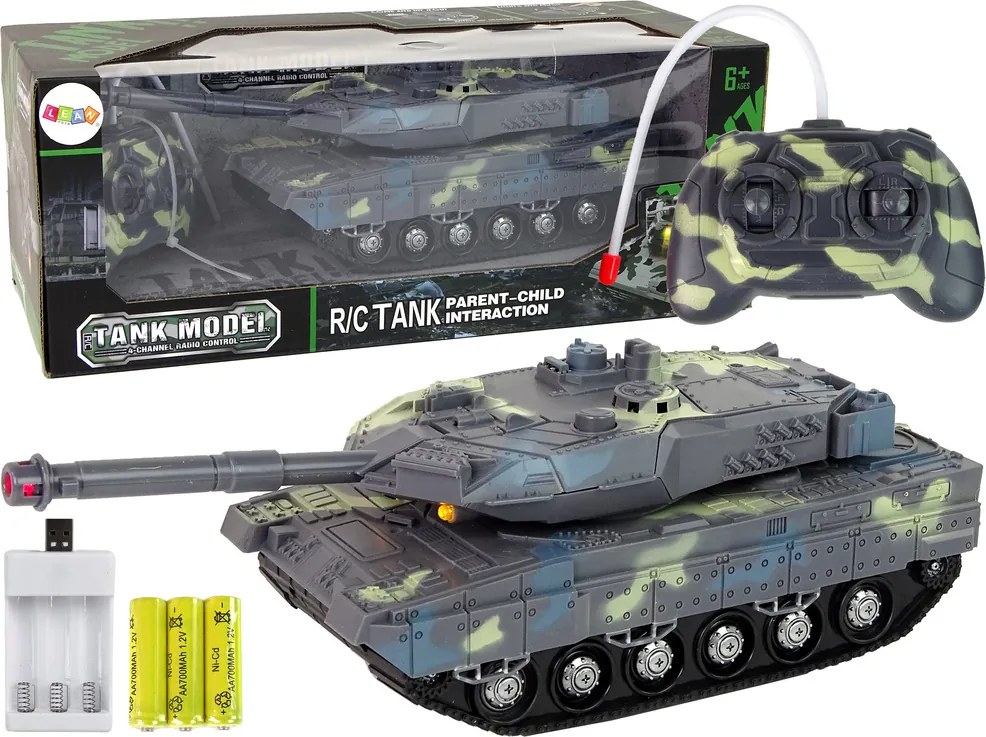LEAN Toys Vojenský tank diaľkovo ovládaný Moro Shooting Noise