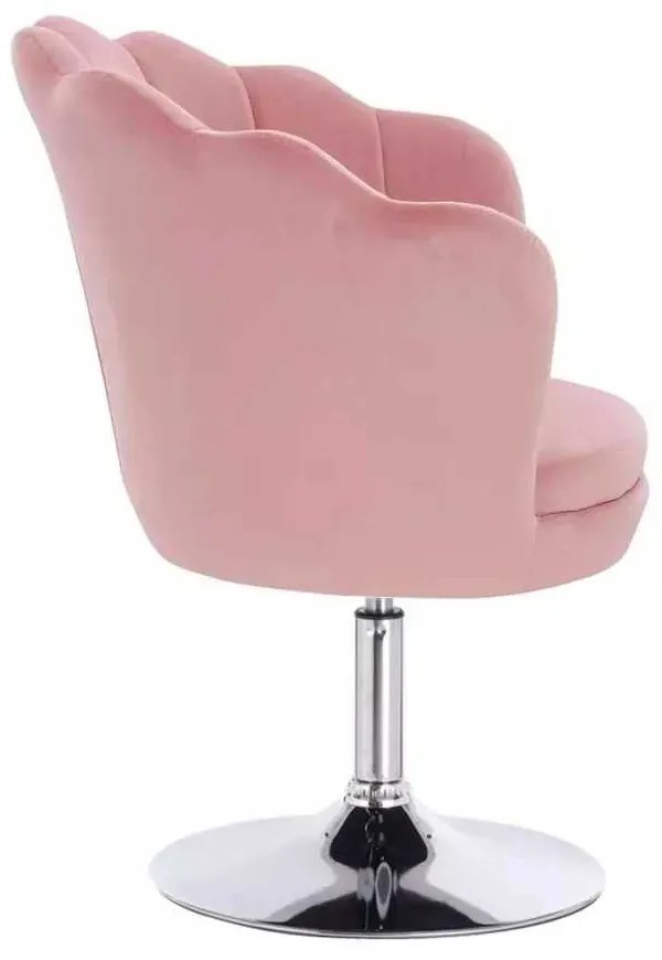 LuxuryForm DESIGN Kreslo FREY VELUR na striebornom tanieri - ružové