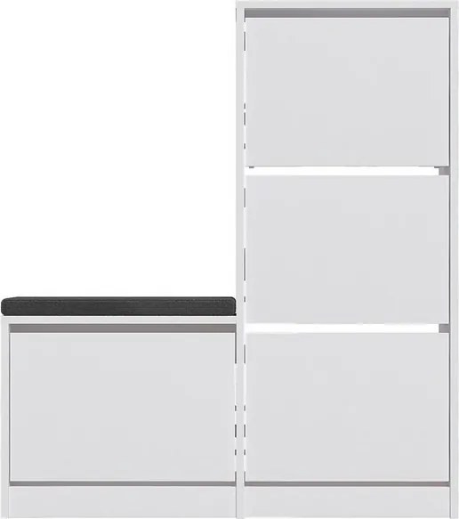 Skrinka na topánky Dude White