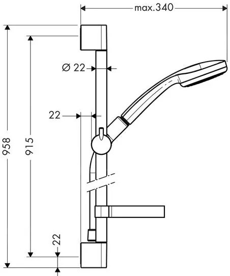 Hansgrohe Croma 100, sprchová súprava Mona, 1 prúd, chrómová, HAN-27724000