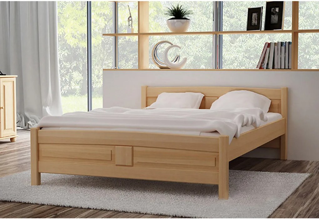 Vyvýšená posteľ ANGEL + sendvičový matrac MORAVIA + rošt, 180x200 cm, jelša-lak