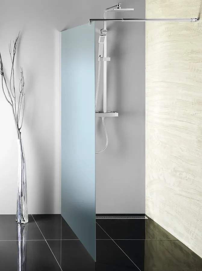 Aqualine Aqualine, WALK-IN stena na inštaláciu na múr so vzperou, jednodielna, 900 mm, sklo číre, WI091