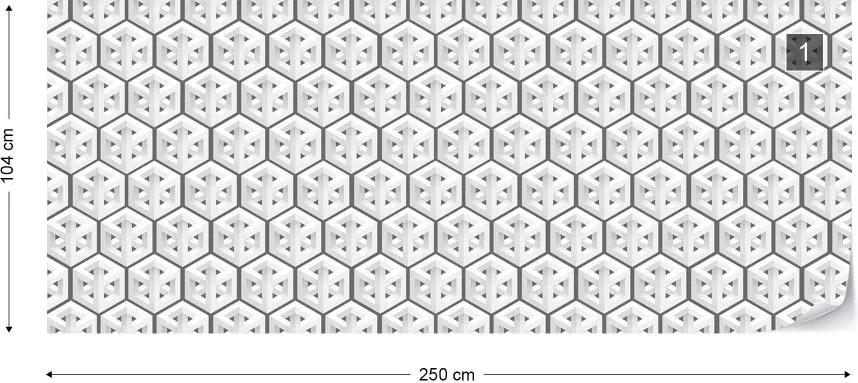 Fototapeta GLIX - 3D White And Grey Cube Pattern 2 + lepidlo ZADARMO Vliesová tapeta  - 250x104 cm