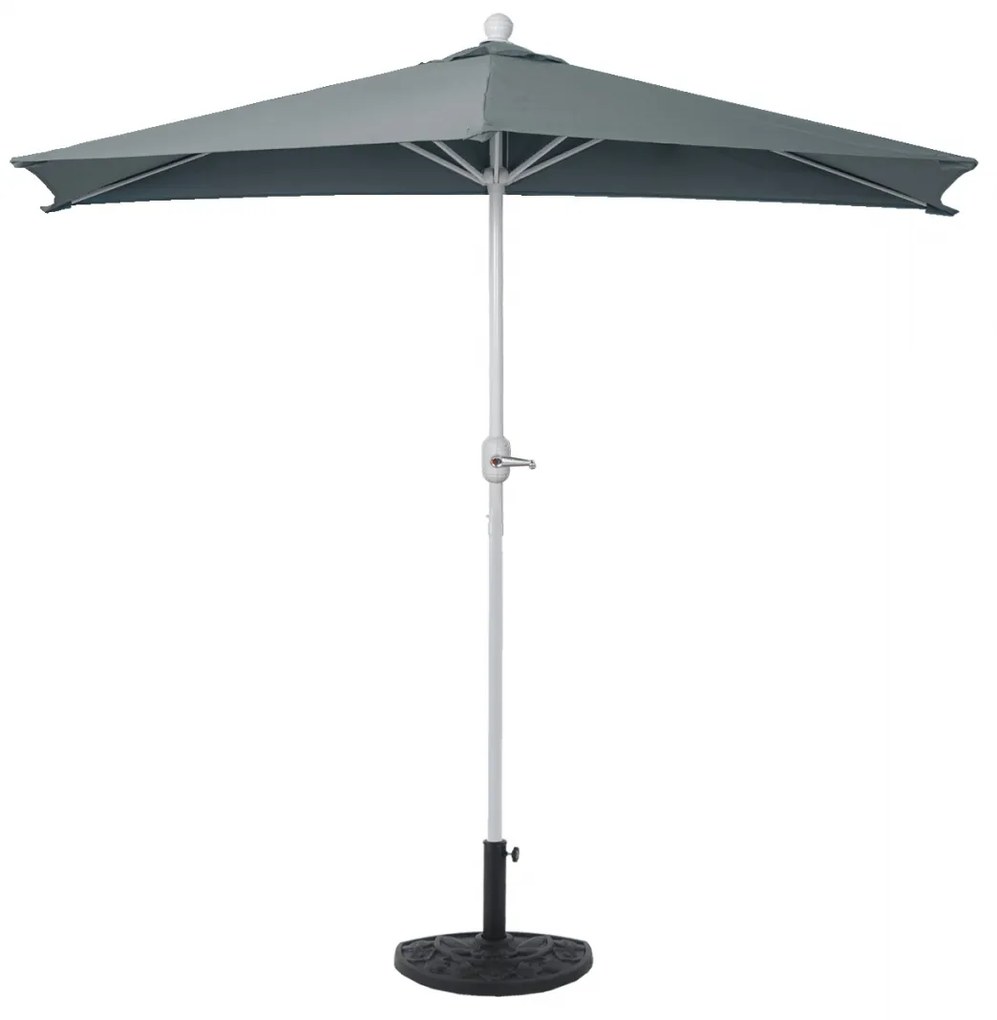 Slnečník polkruh Parla - polyester/hliník - 270cm antracit so stojanom