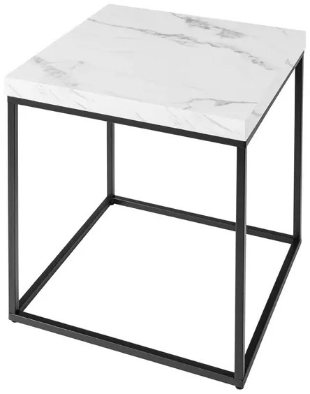 Dizajnový odkladací stolík Haines 45 cm vzor biely mramor