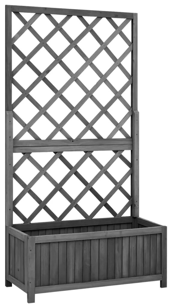 vidaXL Záhradný kvetináč s mriežkou čierny 70x30x135 cm jedľové drevo