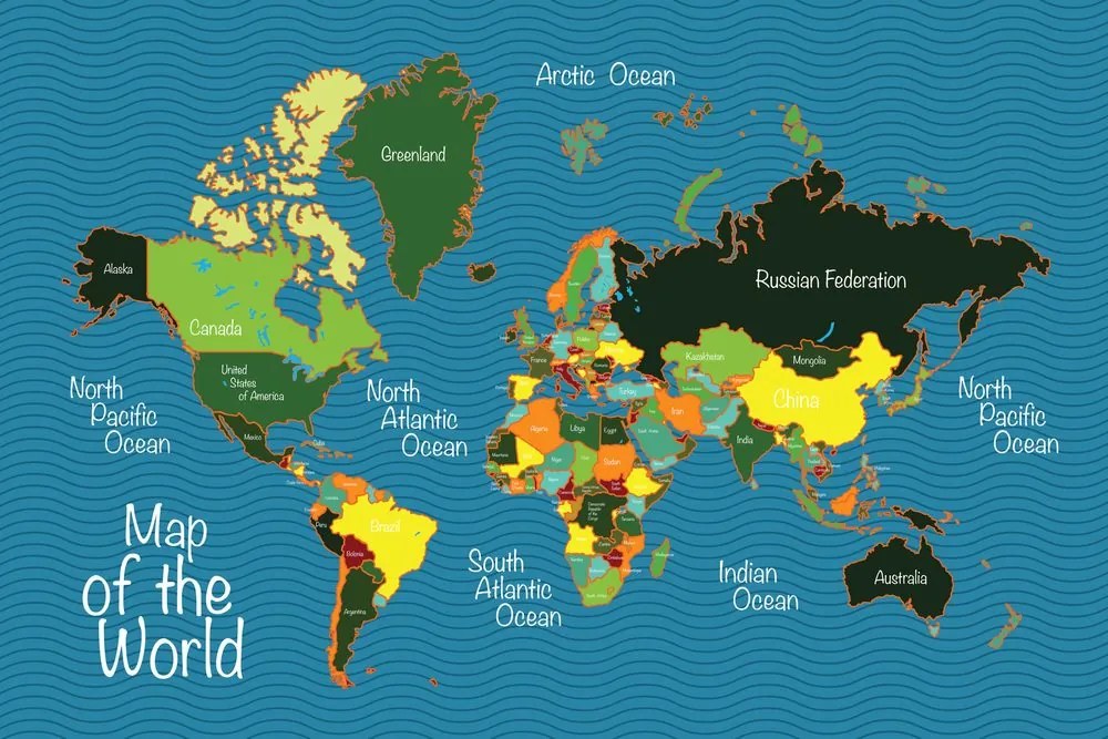 Obraz na korku neobyčajná mapa sveta