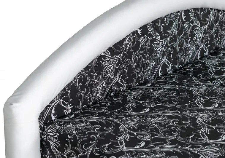 Polohovacie letisko Kamila, 200x180, bielo-čierna (k1 / č.19 / matrace A do 90 kg)