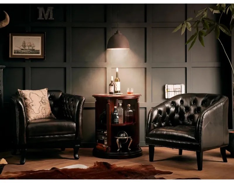 furniture-nabytek.cz - Kreslo Chesterfield Oakland z pravej kože, hnedé