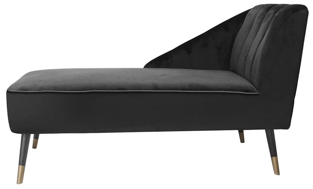 Leňoška Royal Velvet čierna 129 × 65 × 76 cm