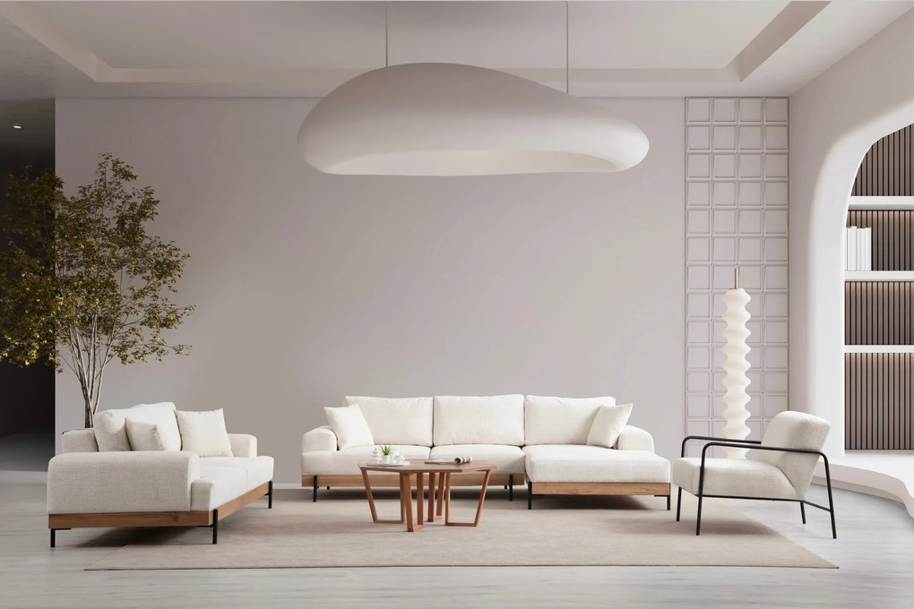 Elegantná rohová pohovka Eti 280 X 170 cm, pravá, biela