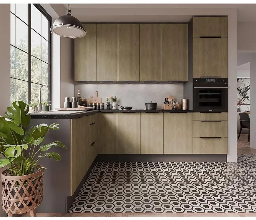 Kuchynská linka Cremona ANT 210x290 cm bez kuchynskej dosky