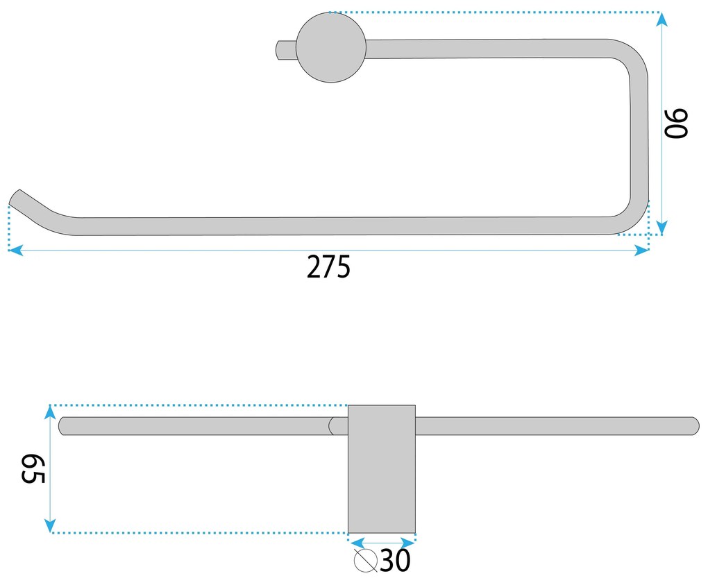 Rea Prism, kúpeľňový vešiak na uterák 27cm, 9710, zlatá matná, REA-98029
