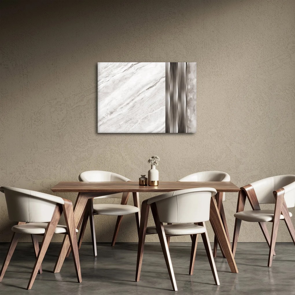 Obraz - Mramor so striebornými linkami (70x50 cm)