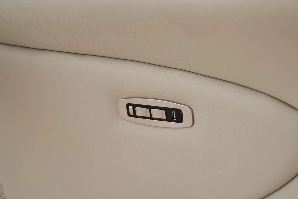 VASHOME Elektrické relaxačné kreslo s nastaviteľným operadlom a podnožkou, s USB nabíjačkou, Béžová