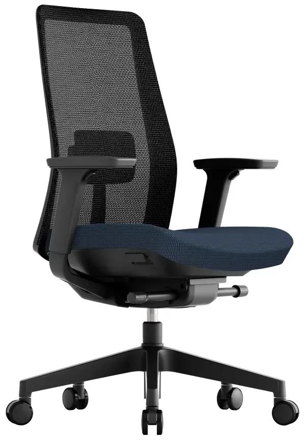 OFFICE MORE -  OFFICE MORE Kancelárska stolička K10 BLACK modrá