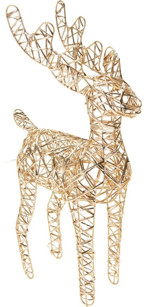 Vianočný svietiaci sob Champagne, 37 x 24 cm, 30 micro LED, na batérie, 24 cm