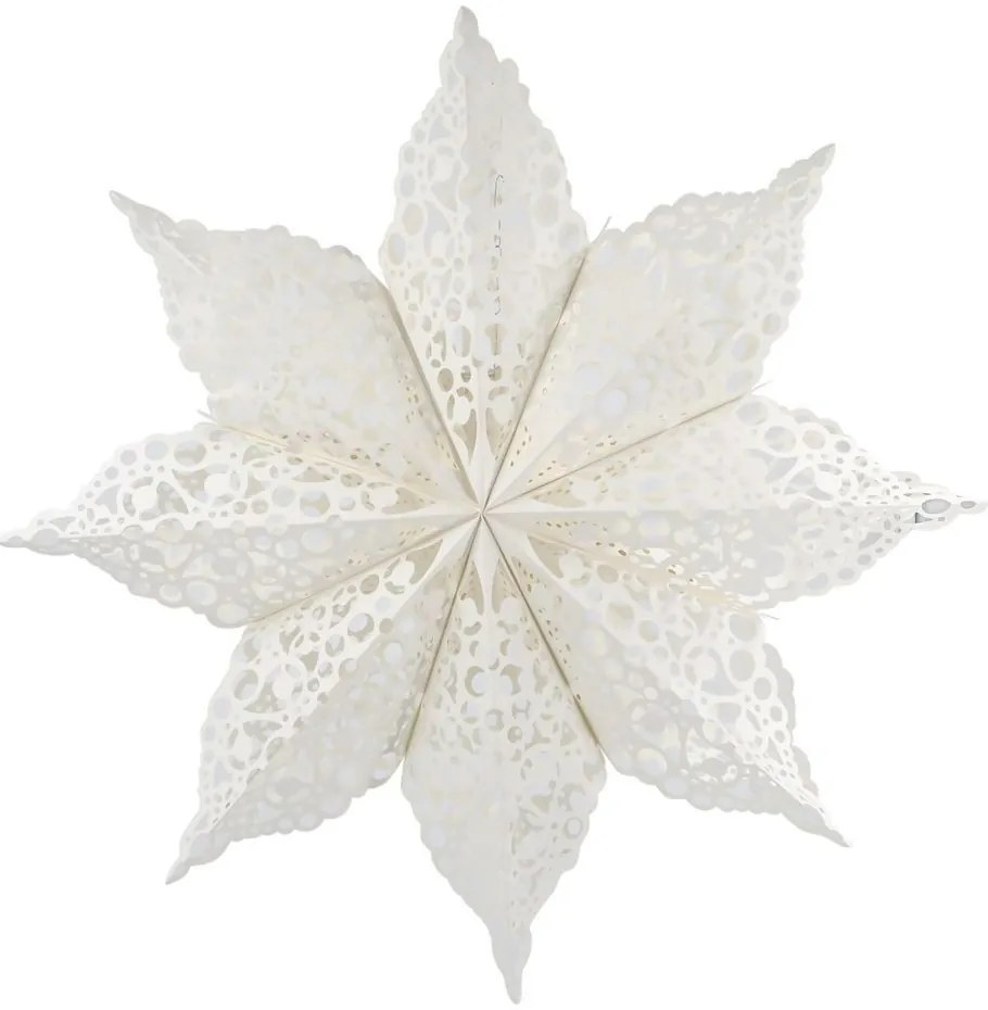 Krémová zdobená papierová hviezda Vintage Paper Star - 60 cm
