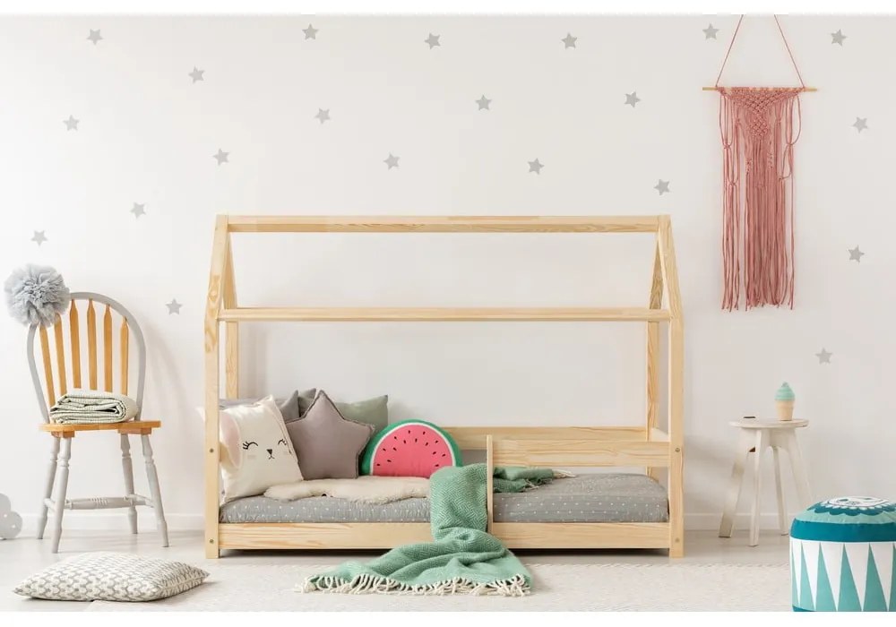 Domčeková detská posteľ z borovicového dreva 90x200 cm Mila MB - Adeko