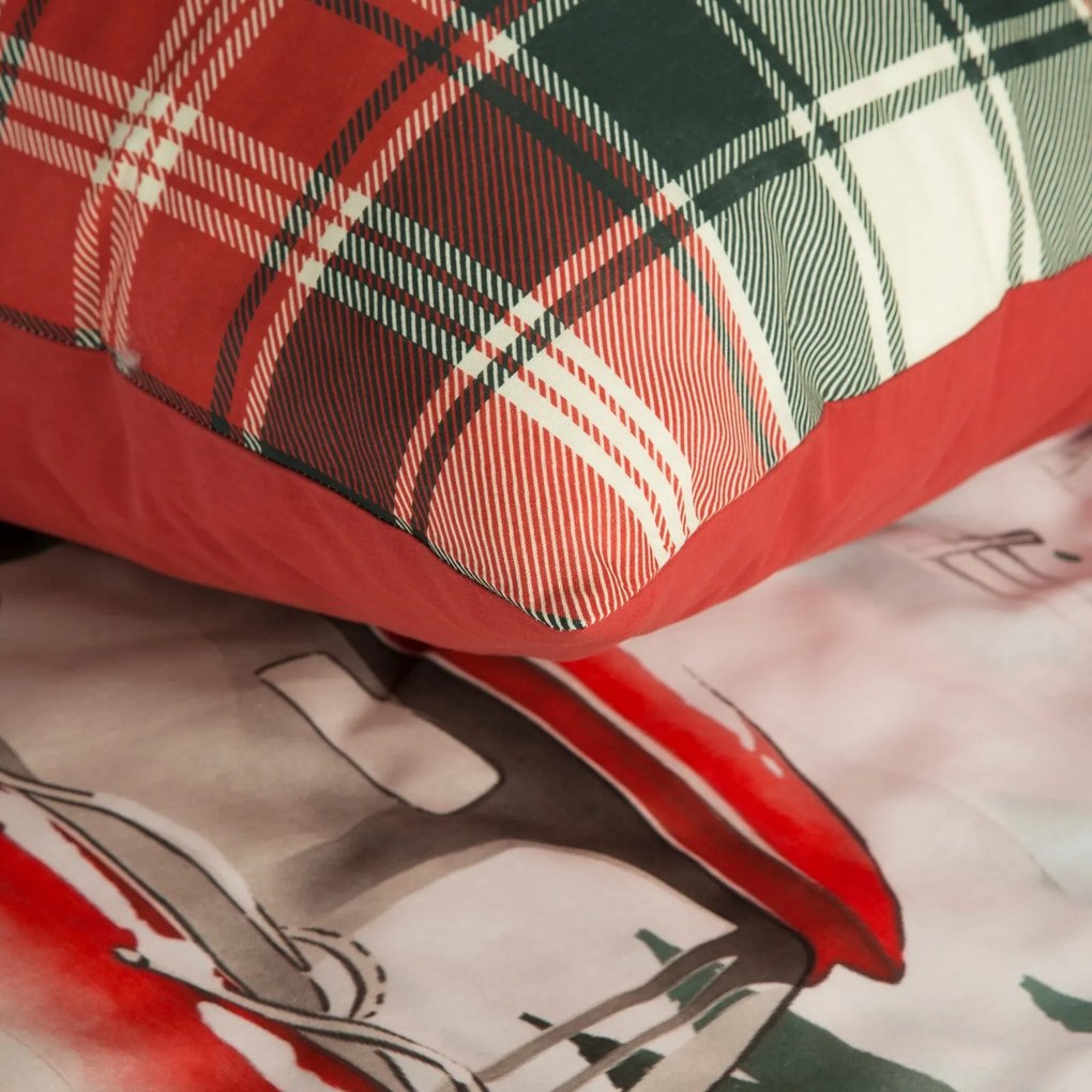 VIANOČNÉ RENFORCÉ OBLIEČKY XMAS 200X220 CM, 2 KS 70X80 CM VZOROVANÉ