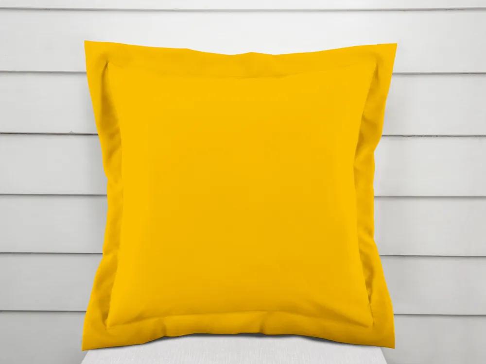 Biante Bavlnená obliečka na vankúš s lemom Moni MOD-501 Sýto žltá 40 x 40 cm