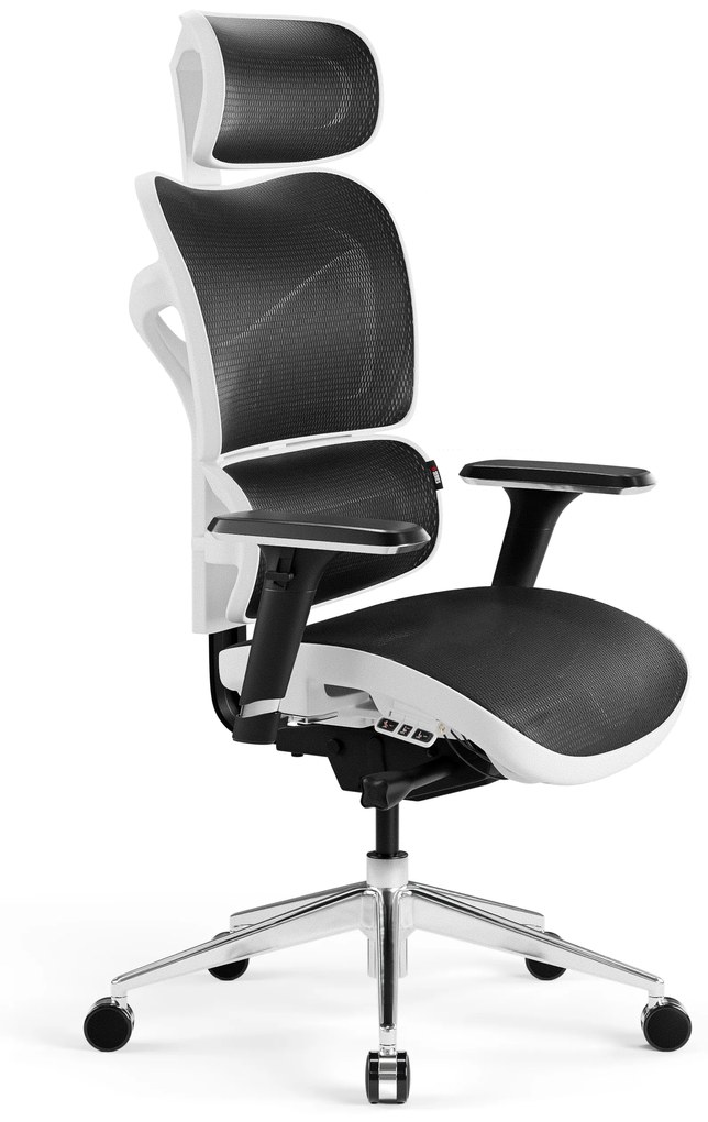 Kancelárska ergonomická stolička Diablo V-Commander: Bielo-Čierna