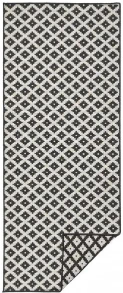 NORTHRUGS - Hanse Home koberce Kusový koberec Twin-Wendeteppiche 103124 schwarz creme – na von aj na doma - 80x250 cm