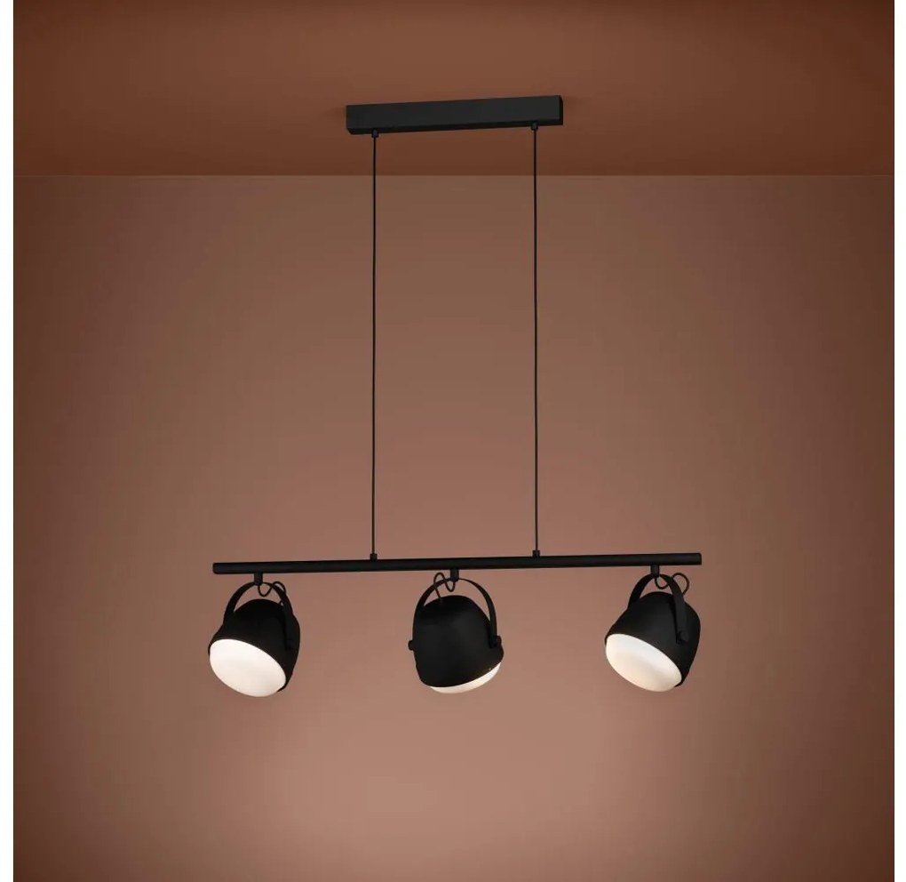 Eglo 390046 - Luster na lanku UPANEMA 3xE27/28W/230V čierna