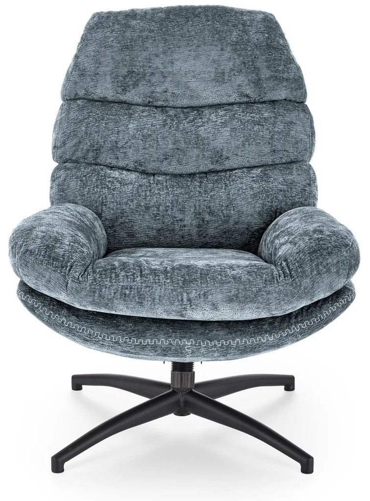 Křeslo s podnožkou Dario modré