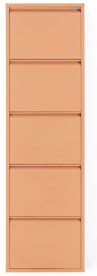 Kovová výklopná skrinka na topánky v lososovej farbe 50x169x15 cm Billy – Spinder Design