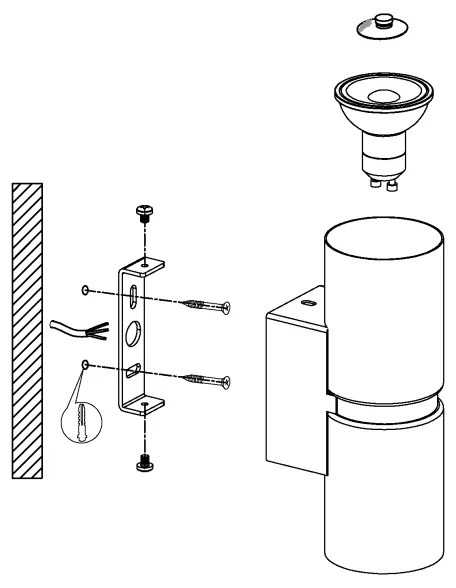Eglo 95368 - LED Nástenné svietidlo PASSA 2xGU10-LED/4W/230V