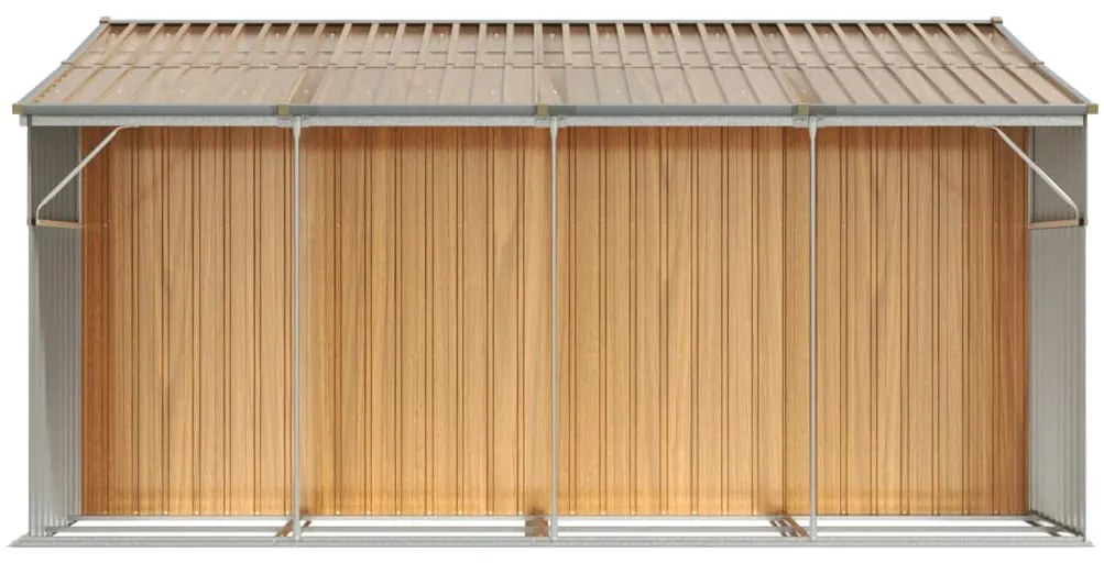 Záhradná kôlňa svetlohnedé 277x365,5x179 cm pozinkovaná oceľ