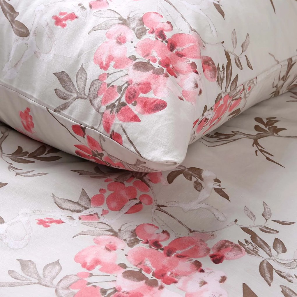 BAVLNENÉ OBLIEČKY COTTONLOVE 180X200 CM, 2KS 70X80 CM KVETY