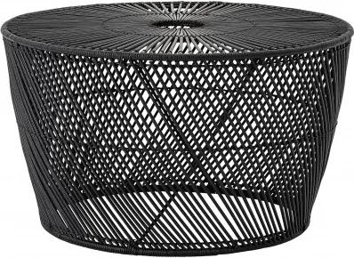 Ratanový odkládací stolek DITTE Ø67 x36 cm, černý Bloomingville 82048308