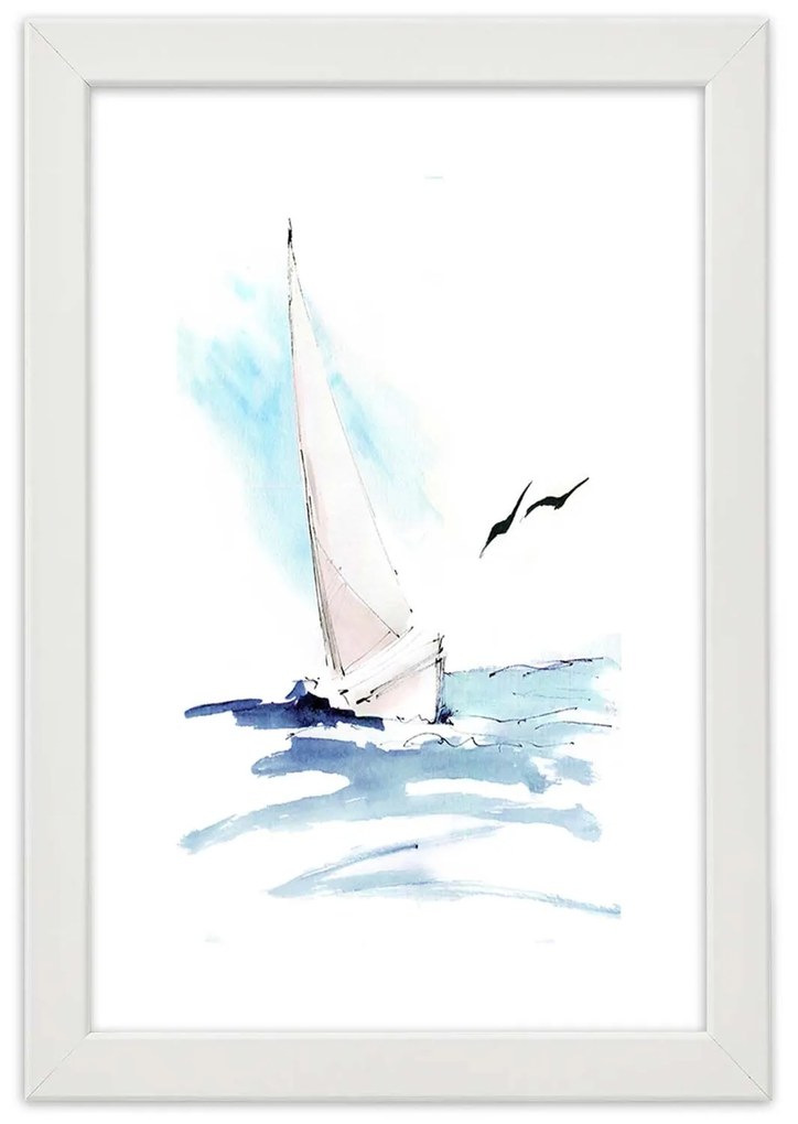 Gario Plagát Jachta na mori Farba rámu: Bez rámu, Rozmery: 30 x 45 cm
