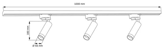 Bodové svietidlo do lištového systému FADO 3xGU10/10W/230V čierna