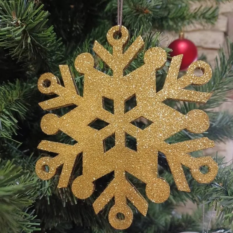 DECOLED Snehová vločka III, priemer 80 cm, zlatá