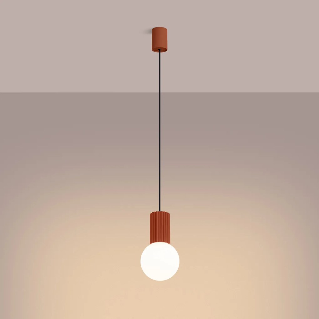 Závesné svietidlo Halo, 1x biele sklenené tienidlo, ro