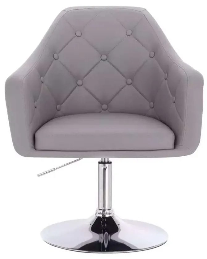 LuxuryForm DESIGN Kreslo ANDORA na striebornom tanieri - sivé