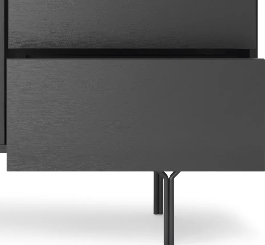 Skrinka so zásuvkami Raven, čierna