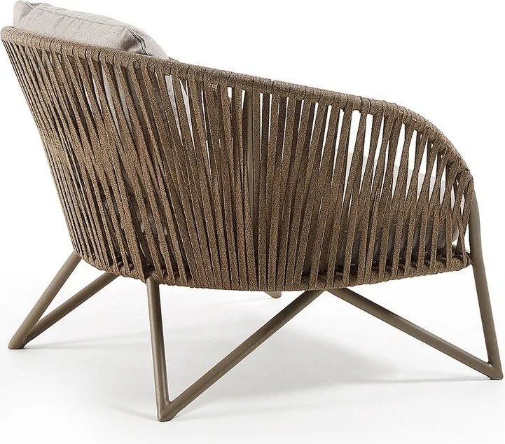 Svetlosivé/hnedé kovové záhradné kreslo Branzie – Kave Home