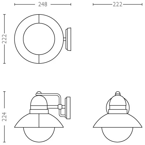 Philips 17237/30/PN - Vonkajšie svietidlo MYGARDEN HOVERFLY 1xE27/60W/230V