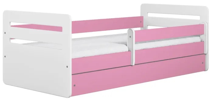 Kocot kids Detská posteľ Tomi ružová, varianta 80x140, se šuplíky, s matrací