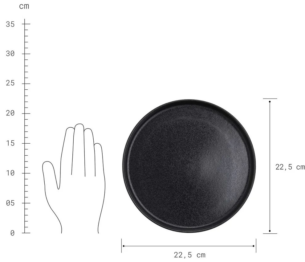 CASA NOVA Sada raňajkových tanierov 22,5 cm set 4 ks - čierna