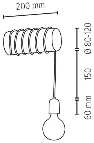 Spot-Light 6834150 - Nástenné svietidlo TRABO 1xE27/60W/230V