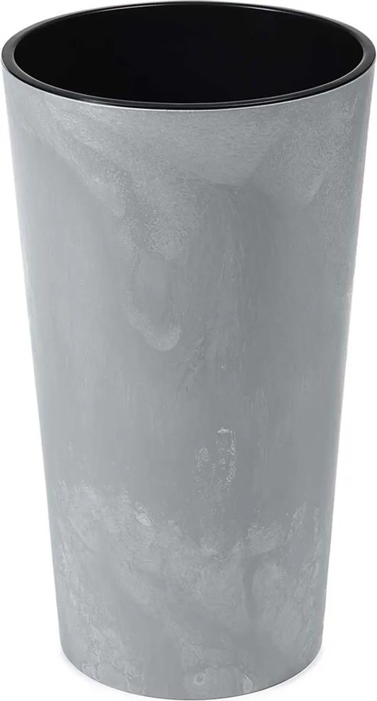 PLASTOVÝ KVETINÁČ URBANIKA SADA 2KS 57X30 CM+46,6X25,5 CM IMITÁCIA BETÓNU SIVÁ